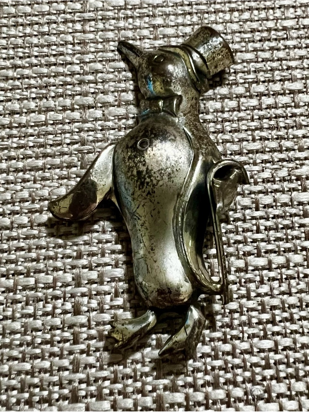 Vintage Lang Sterling Silver 925 Brooch Pin Penguin Top Hat Walking Stick
